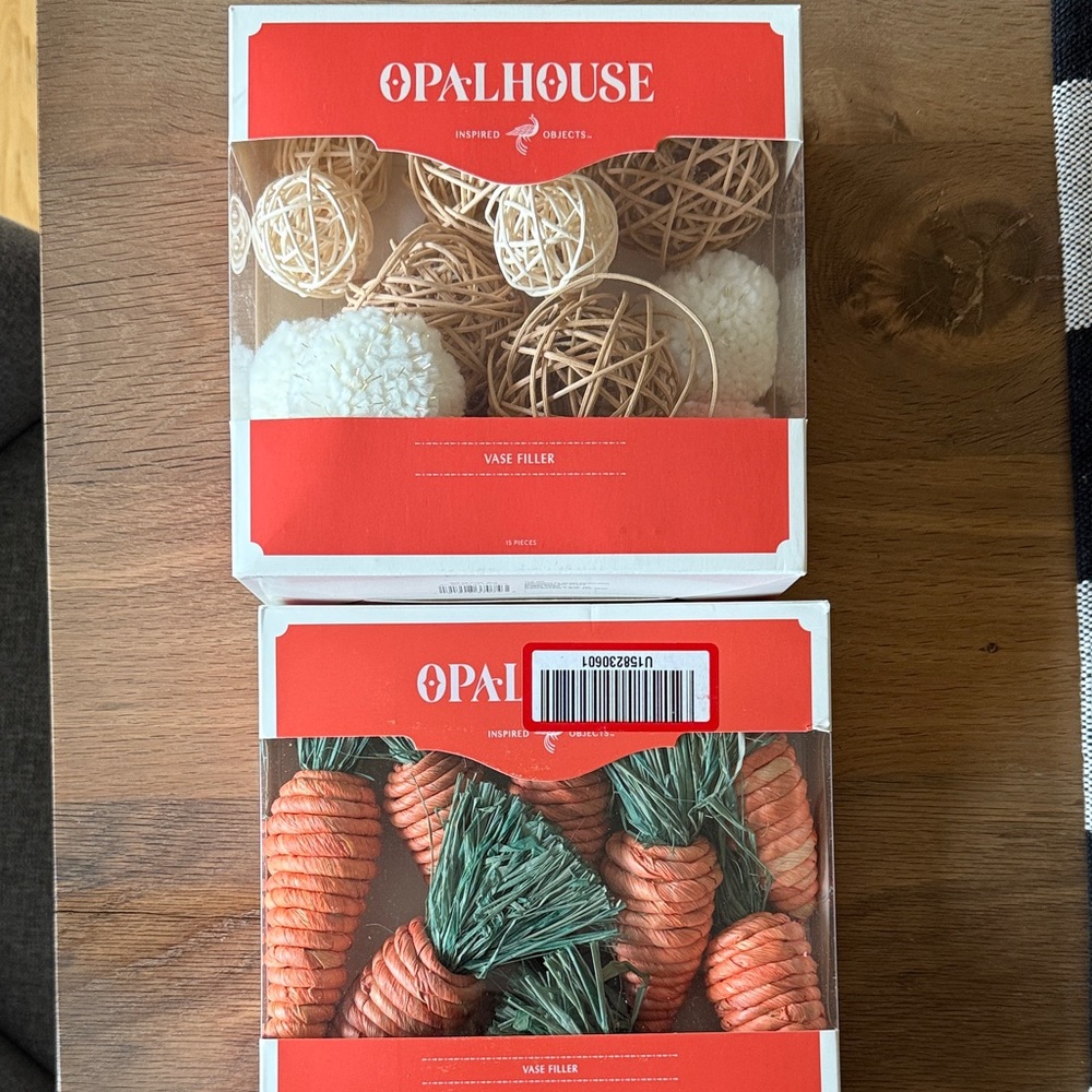 Set of 2 Opalhouse Neutral and Seasonal Vase Fillers.